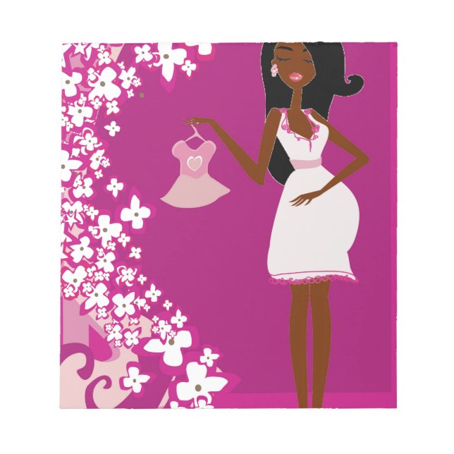 black pregnant woman notepad (Front)