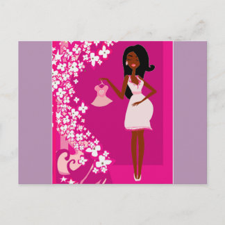 black pregnant woman postcard
