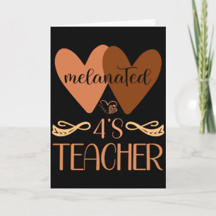Black Preschool 4 S Daycare Teacher Black History  Card