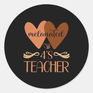 Black Preschool 4 S Daycare Teacher Black History Classic Round Sticker