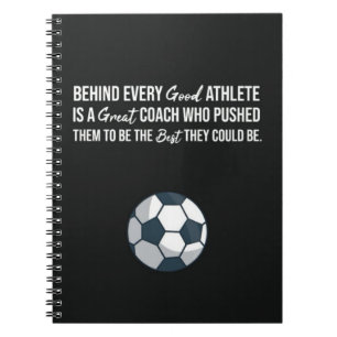 Black Presents For Soccer Coaches For Him Sports Notebook