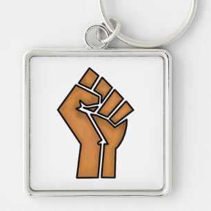 black pride fist unity history unity African brown Key Ring