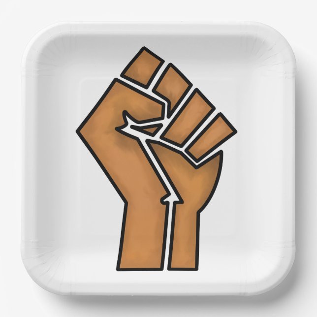 black pride fist unity history unity African brown Paper Plate (Front)