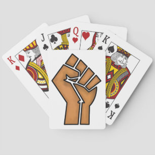 black pride fist unity history unity African brown Playing Cards