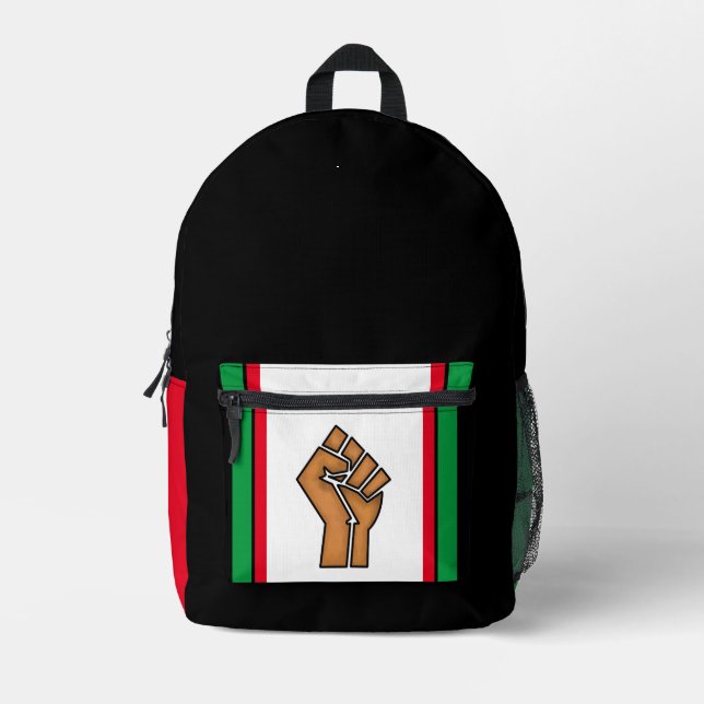 black pride fist unity history unity African brown Printed Backpack (Front)