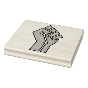 black pride fist unity history unity African brown Rubber Stamp