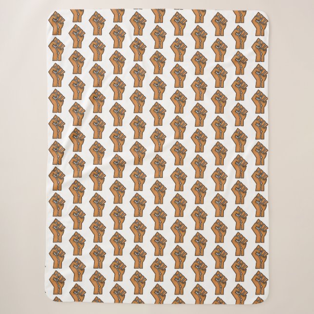 black pride fist unity history unity African brown Sherpa Blanket (Front)