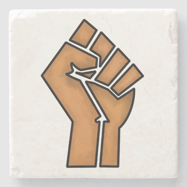 black pride fist unity history unity African brown Stone Coaster (Front)