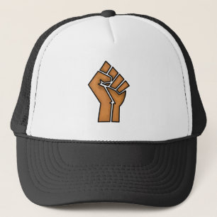 black pride fist unity history unity African brown Trucker Hat
