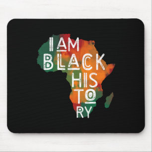 Black Pride Gifts I Am Black History African Ameri Mouse Mat