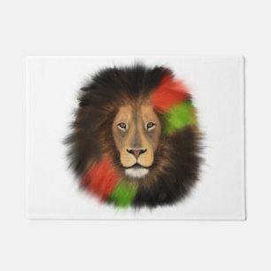 black pride lion red green unity jungle cat king doormat