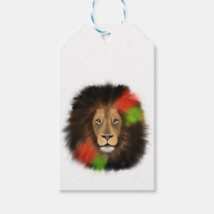 black pride lion red green unity jungle cat king gift tags