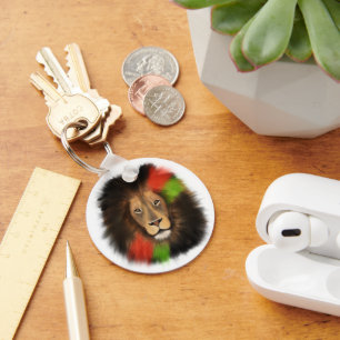 black pride lion red green unity jungle cat king key ring