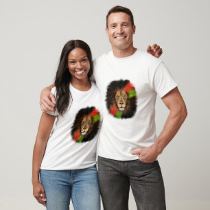 black pride lion red green unity jungle cat king  T-Shirt