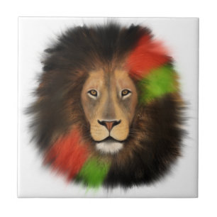 black pride lion red green unity jungle cat king tile