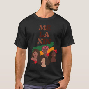 Black Pride Melanin Graphic For Women Afro Queens T-Shirt