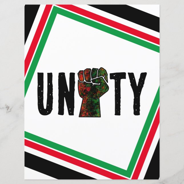black pride red green fist pan African flag unity  (Front)