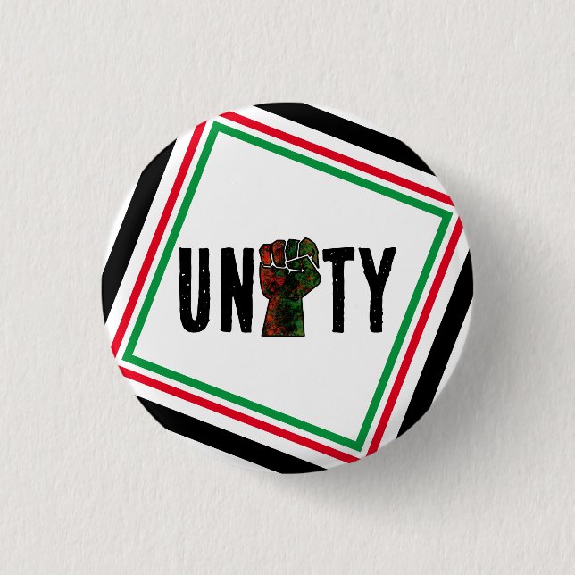 black pride red green fist pan African flag unity  3 Cm Round Badge (Front)