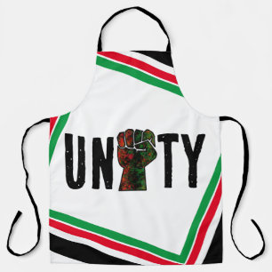 black pride red green fist pan African flag unity  Apron