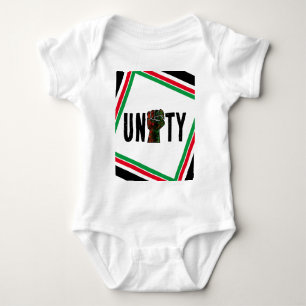 black pride red green fist pan African flag unity Baby Bodysuit