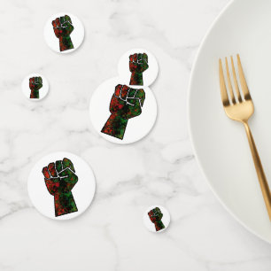 black pride red green fist pan African flag unity  Confetti