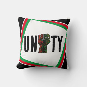 black pride red green fist pan African flag unity Cushion