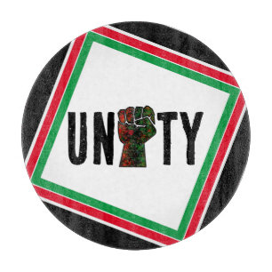 black pride red green fist pan African flag unity  Cutting Board