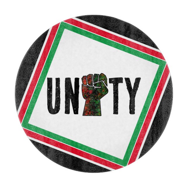 black pride red green fist pan African flag unity  Cutting Board (Front)