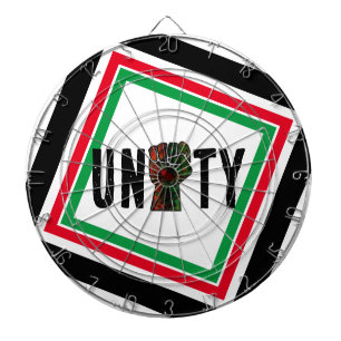 black pride red green fist pan African flag unity Dartboard