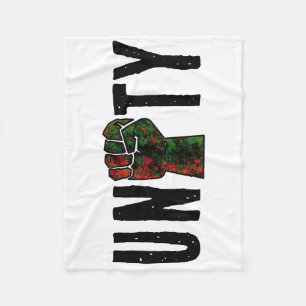black pride red green fist pan African flag unity Fleece Blanket