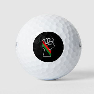 black pride red green fist pan African flag unity Golf Balls
