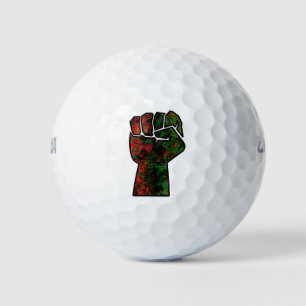 black pride red green fist pan African flag unity Golf Balls