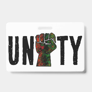 black pride red green fist pan African flag unity ID Badge