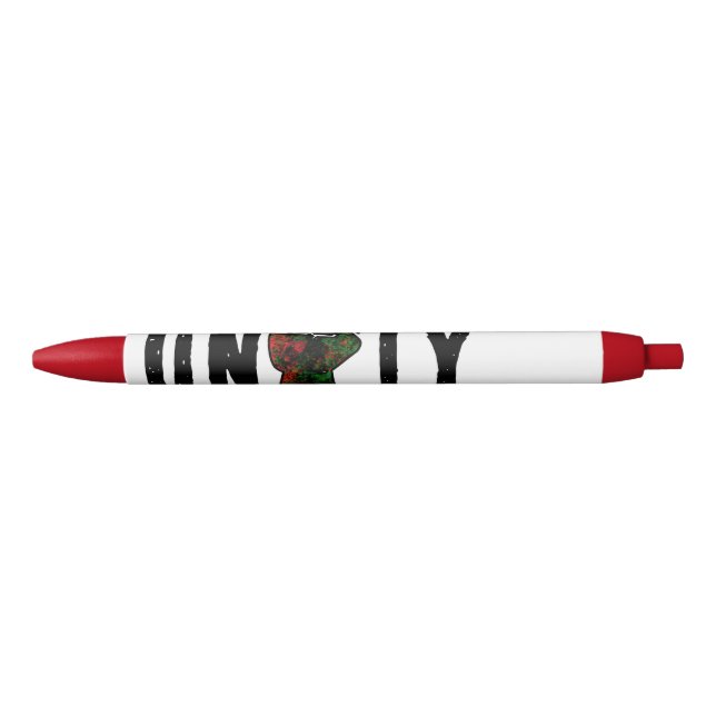 black pride red green fist pan African flag unity  Ink Pen (Front)