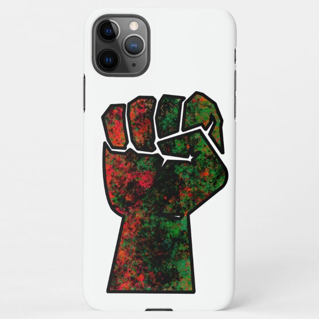black pride red green fist pan African flag unity  iPhone Case (Back)