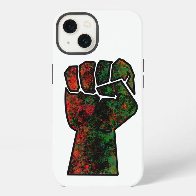 black pride red green fist pan African flag unity  iPhone Case (Back)