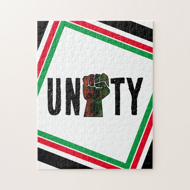black pride red green fist pan African flag unity  Jigsaw Puzzle (Vertical)