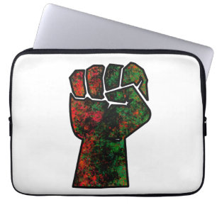 black pride red green fist pan African flag unity  Laptop Sleeve