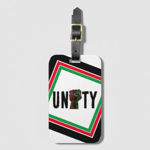 black pride red green fist pan African flag unity Luggage Tag