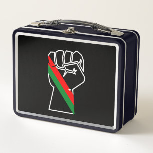 black pride red green fist pan African flag unity  Metal Lunch Box