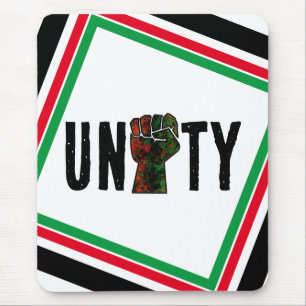 black pride red green fist pan African flag unity Mouse Mat