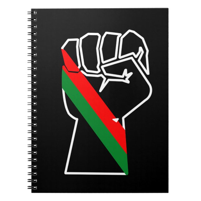 black pride red green fist pan African flag unity  Notebook (Front)