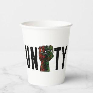 black pride red green fist pan African flag unity Paper Cups