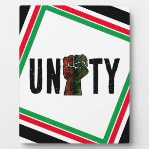 black pride red green fist pan African flag unity  Plaque
