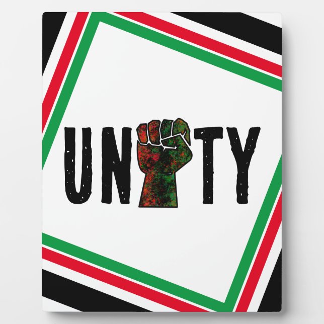 black pride red green fist pan African flag unity  Plaque (Front)
