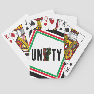 black pride red green fist pan African flag unity Playing Cards