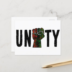 black pride red green fist pan African flag unity Postcard