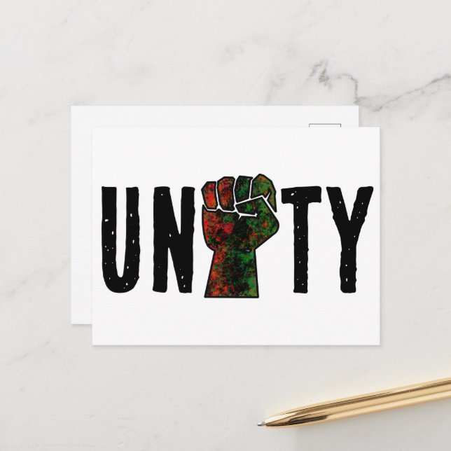 black pride red green fist pan African flag unity  Postcard (Front/Back In Situ)