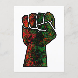 black pride red green fist pan African flag unity Postcard