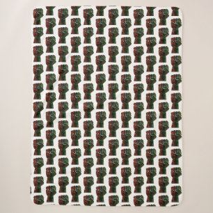 black pride red green fist pan African flag unity Sherpa Blanket